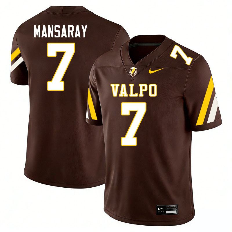 Valparaiso Beacons #7 Michael Mansaray College Football Jerseys,Uniforms-Brown